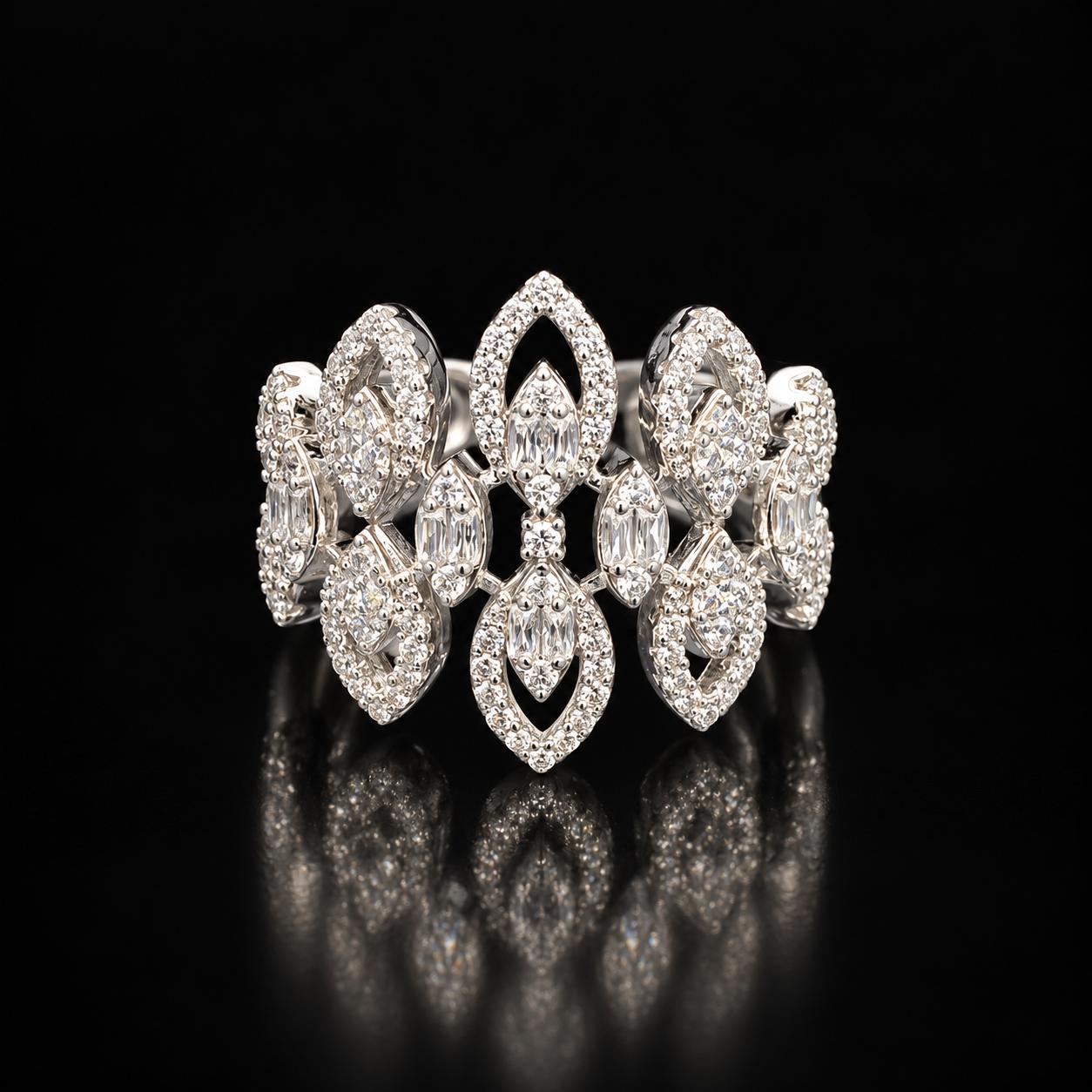 Leaf Lace Zircon Bangle & Ring Set 5