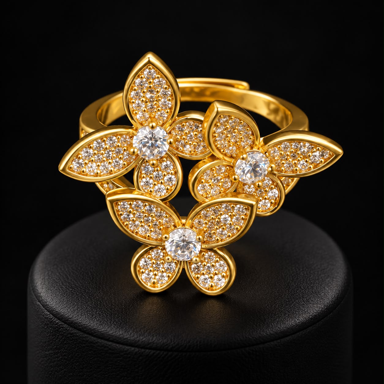 Floral Charm Zircon Choker Set 5