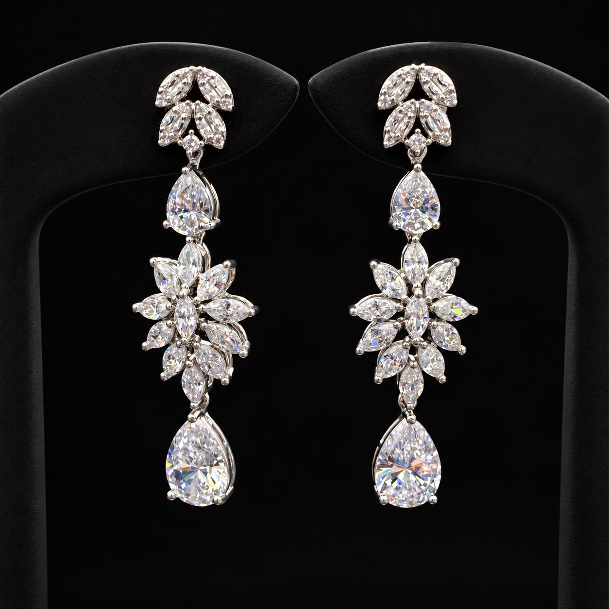 Floral Drape Zircon Choker Set 3