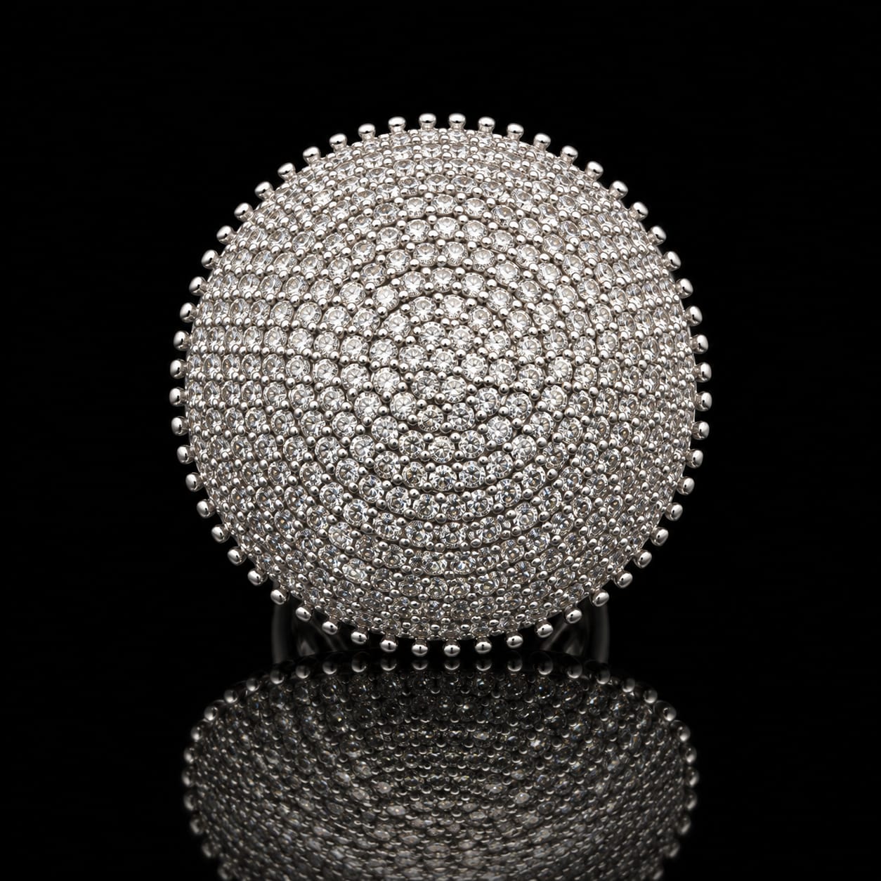 Sparkling Dome Zircon Cocktail Ring 3