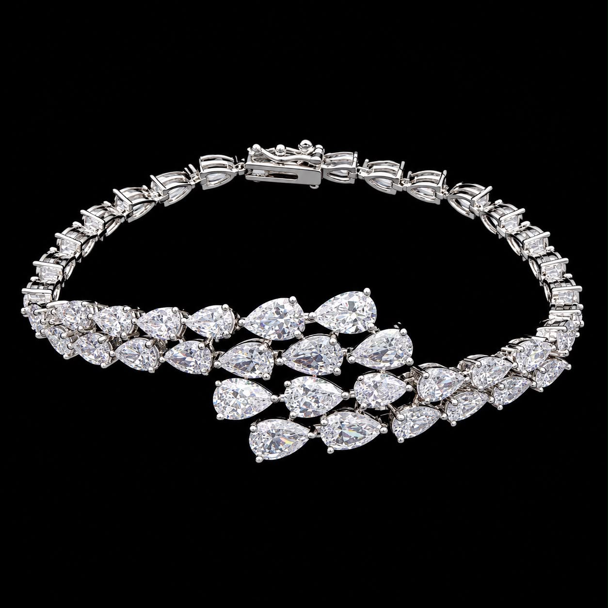 Sparkling Pear-Cut Zircon Choker Jewelry Set 3
