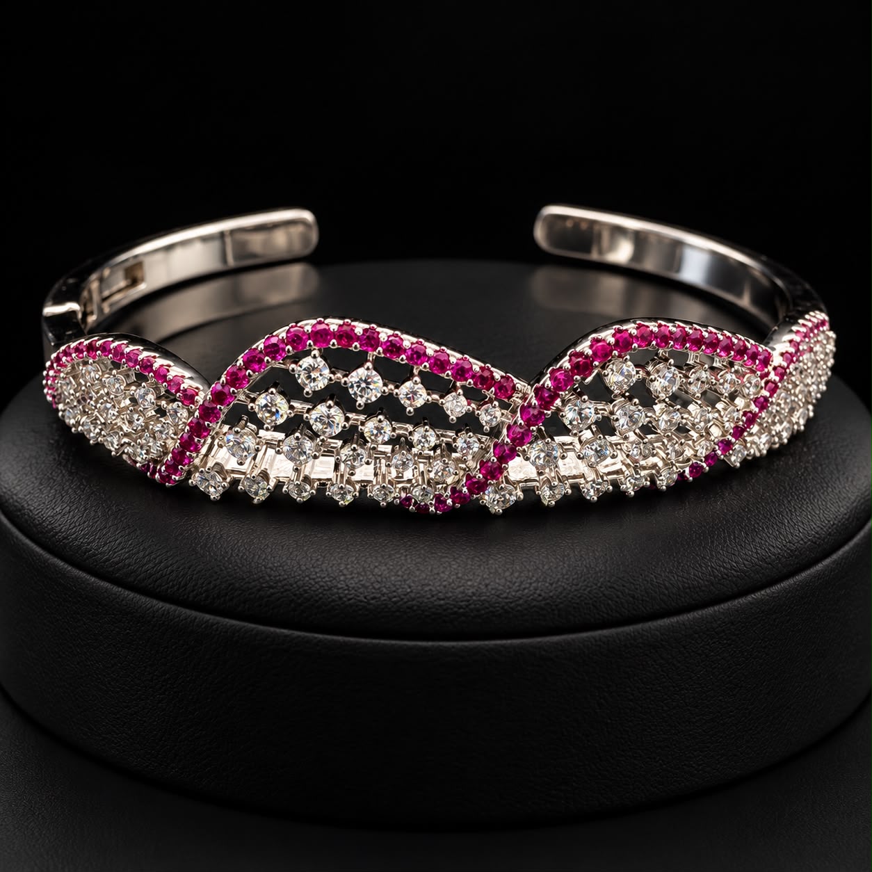 Fuchsia Wave Zircon Statement Jewellery Set 5