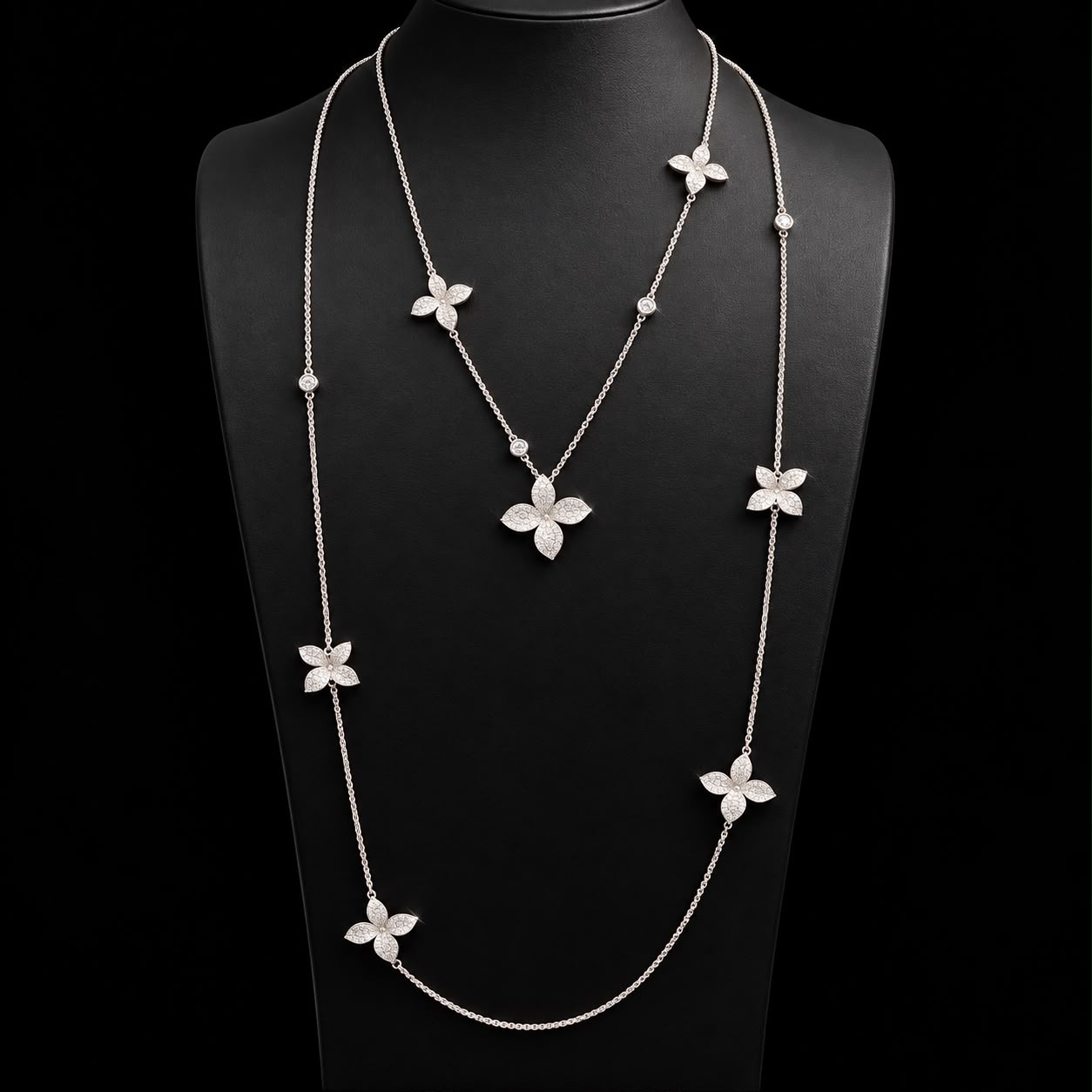 Floral Grace Long Chain Zircon Set 5
